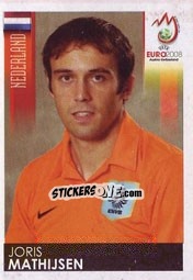 Sticker Joris Mathijsen - UEFA Euro Austria-Switzerland 2008 n. 263 - Panini