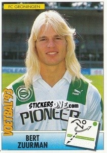 Figurina Bert Zuurman - Voetbal 1992-1993 n. 80 - Panini