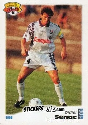 Cromo Didier Senac - U.N.F.P. Football Cards 1995-1996 n. 106 - Panini