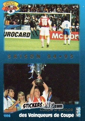 Cromo Coupe d'fEurope des Vainqqueurs de Coupe - U.N.F.P. Football Cards 1995-1996 n. S16 - Panini