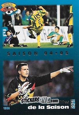 Cromo SAISON 94/5 Les Chiffres de la Saison - U.N.F.P. Football Cards 1995-1996 n. S21 - Panini