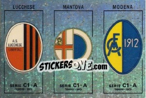 Figurina Stemma Lucchese / Mantova / Modena - Calciatori 1989-1990 n. 506 - Panini