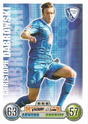 Sticker Christoph Dabrowski - German Fussball Bundesliga 2008-2009. Match Attax n. 44 - Topps