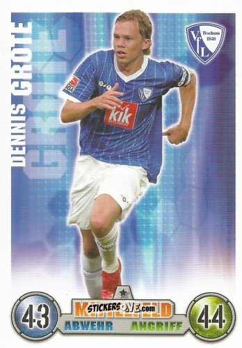 Figurina Dennis Grote - German Fussball Bundesliga 2008-2009. Match Attax n. 46 - Topps