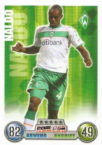 Figurina Naldo - German Fussball Bundesliga 2008-2009. Match Attax n. 57 - Topps