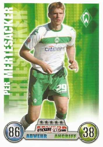 Figurina Per Mertesacker - German Fussball Bundesliga 2008-2009. Match Attax n. 58 - Topps