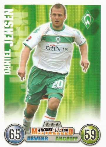 Figurina Daniel Jensen - German Fussball Bundesliga 2008-2009. Match Attax n. 62 - Topps