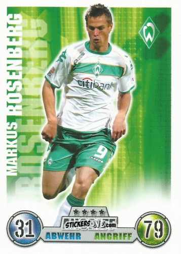 Sticker Markus Rosenberg - German Fussball Bundesliga 2008-2009. Match Attax n. 70 - Topps