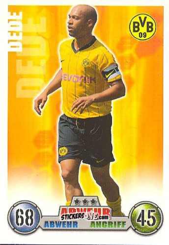 Sticker Dede - German Fussball Bundesliga 2008-2009. Match Attax n. 93 - Topps
