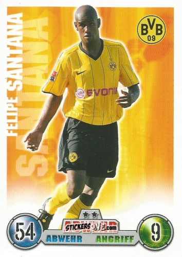 Cromo Felipe Santana - German Fussball Bundesliga 2008-2009. Match Attax n. 94 - Topps