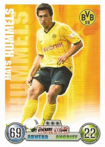 Figurina Mats Hummels - German Fussball Bundesliga 2008-2009. Match Attax n. 95 - Topps