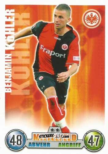 Sticker Benjamin Köhler - German Fussball Bundesliga 2008-2009. Match Attax n. 115 - Topps