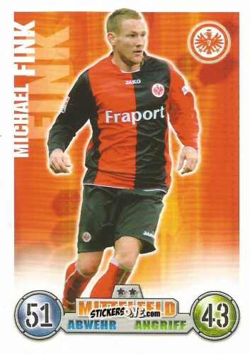 Sticker Michael Fink - German Fussball Bundesliga 2008-2009. Match Attax n. 121 - Topps