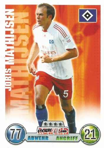 Sticker Joris Mathijsen - German Fussball Bundesliga 2008-2009. Match Attax n. 133 - Topps