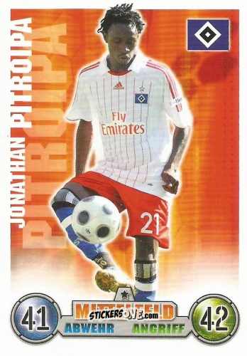 Sticker Jonathan Pitroipa - German Fussball Bundesliga 2008-2009. Match Attax n. 137 - Topps