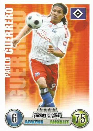 Sticker Paolo Guerrero - German Fussball Bundesliga 2008-2009. Match Attax n. 142 - Topps