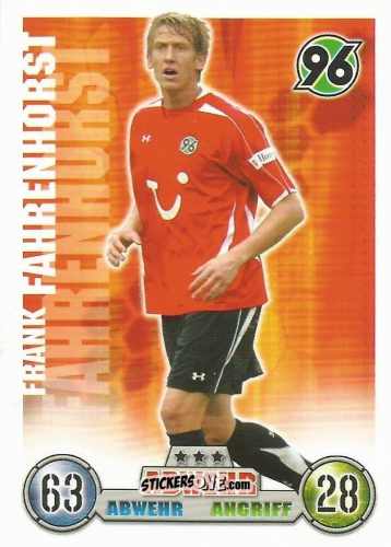 Sticker Frank Fahrenhorst - German Fussball Bundesliga 2008-2009. Match Attax n. 145 - Topps