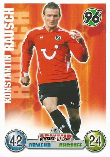 Figurina Konstantin Rausch - German Fussball Bundesliga 2008-2009. Match Attax n. 147 - Topps