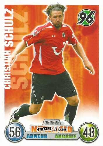 Figurina Christian Schulz - German Fussball Bundesliga 2008-2009. Match Attax n. 152 - Topps