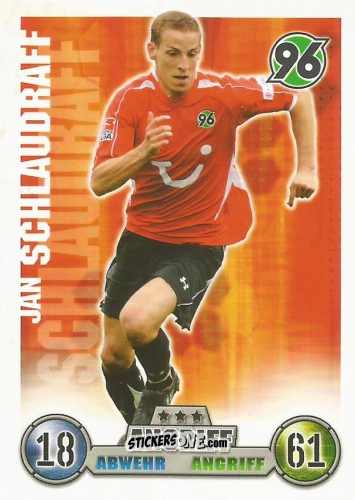 Sticker Jan Schlaudraff - German Fussball Bundesliga 2008-2009. Match Attax n. 158 - Topps