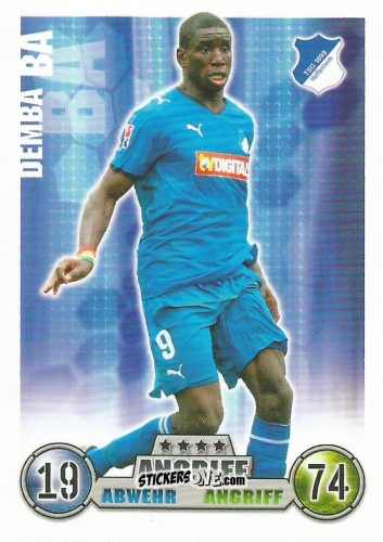 Sticker Demba Ba - German Fussball Bundesliga 2008-2009. Match Attax n. 176 - Topps