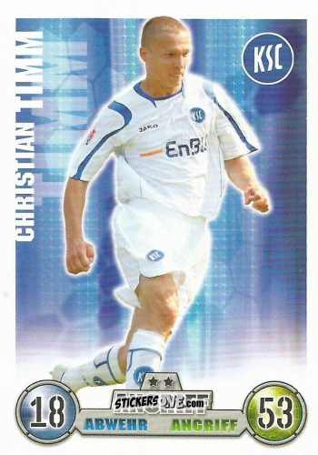 Cromo Christian Timm - German Fussball Bundesliga 2008-2009. Match Attax n. 193 - Topps