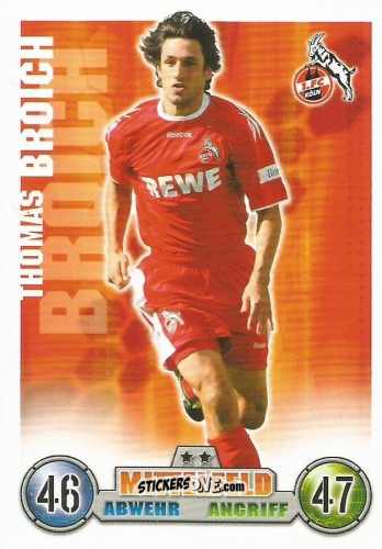 Sticker Thomas Broich - German Fussball Bundesliga 2008-2009. Match Attax n. 211 - Topps