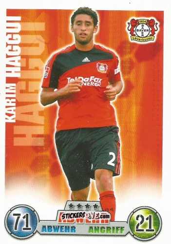 Cromo Karim Haggui - German Fussball Bundesliga 2008-2009. Match Attax n. 221 - Topps