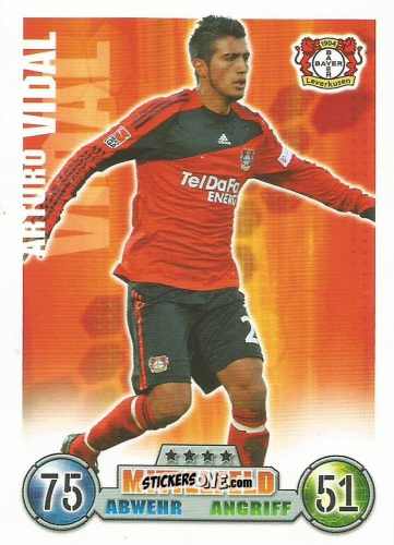Cromo Arturo Vidal - German Fussball Bundesliga 2008-2009. Match Attax n. 225 - Topps
