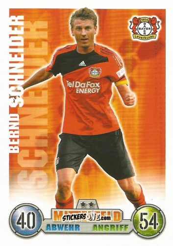 Sticker Bernd Schneider - German Fussball Bundesliga 2008-2009. Match Attax n. 226 - Topps