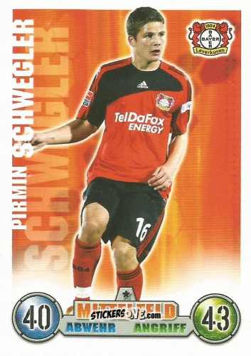 Sticker Pirmin Schwegler - German Fussball Bundesliga 2008-2009. Match Attax n. 227 - Topps