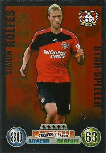 Figurina Simon Rolfes - German Fussball Bundesliga 2008-2009. Match Attax n. 234 - Topps