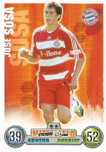 Cromo Jose Sosa - German Fussball Bundesliga 2008-2009. Match Attax n. 262 - Topps