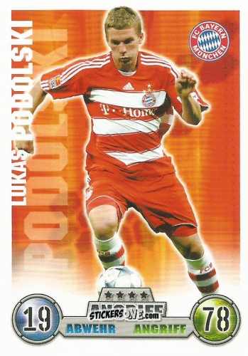Figurina Lukas Podolski - German Fussball Bundesliga 2008-2009. Match Attax n. 267 - Topps