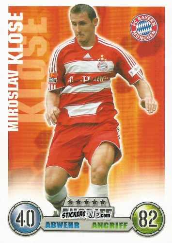 Sticker Miroslav Klose - German Fussball Bundesliga 2008-2009. Match Attax n. 268 - Topps