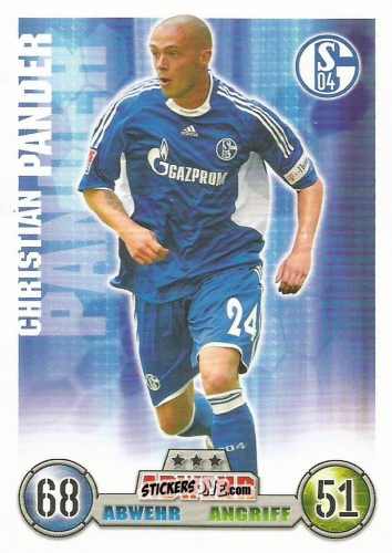 Figurina Christian Pander - German Fussball Bundesliga 2008-2009. Match Attax n. 273 - Topps