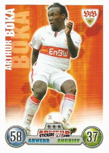 Figurina Arthur Boka - German Fussball Bundesliga 2008-2009. Match Attax n. 289 - Topps