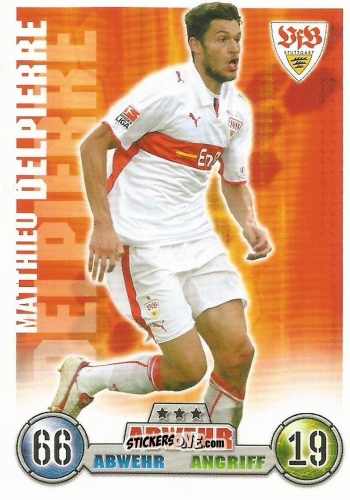 Cromo Matthieu Delpierre - German Fussball Bundesliga 2008-2009. Match Attax n. 292 - Topps