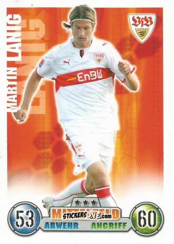 Cromo Martin Lanig - German Fussball Bundesliga 2008-2009. Match Attax n. 296 - Topps