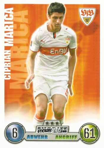 Cromo Ciprian Marica - German Fussball Bundesliga 2008-2009. Match Attax n. 302 - Topps