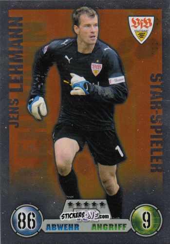 Cromo Jens Lehmann - German Fussball Bundesliga 2008-2009. Match Attax n. 305 - Topps