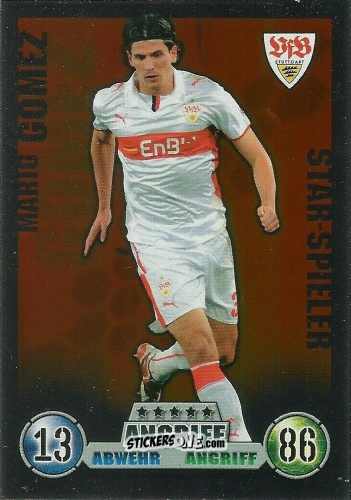 Cromo Mario Gomez - German Fussball Bundesliga 2008-2009. Match Attax n. 306 - Topps