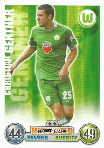 Cromo Christian Gentner - German Fussball Bundesliga 2008-2009. Match Attax n. 314 - Topps