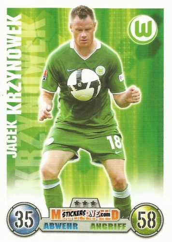 Sticker Jacek Krzynowek - German Fussball Bundesliga 2008-2009. Match Attax n. 315 - Topps
