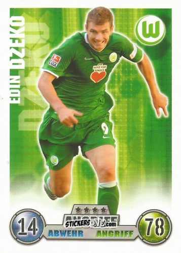 Figurina Edin Dzeko - German Fussball Bundesliga 2008-2009. Match Attax n. 321 - Topps