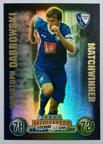 Sticker Christoph Dabrowski - German Fussball Bundesliga 2008-2009. Match Attax n. 331 - Topps