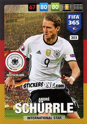 Cromo André Schürrle - FIFA 365: 2016-2017. Adrenalyn XL - Nordic edition n. 303 - Panini