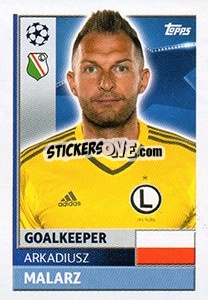Sticker Arkadiusz Malarz - UEFA Champions League 2016-2017 n. QFE3 - Topps