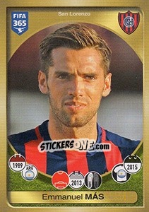 Cromo Emmanuel Más - FIFA 365: 2016-2017. South America n. 219 - Panini
