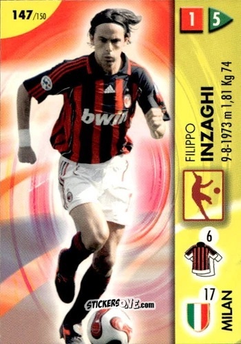 Cromo Filippo Inzaghi - Calcio Game 2006-2007 n. 147 - Panini